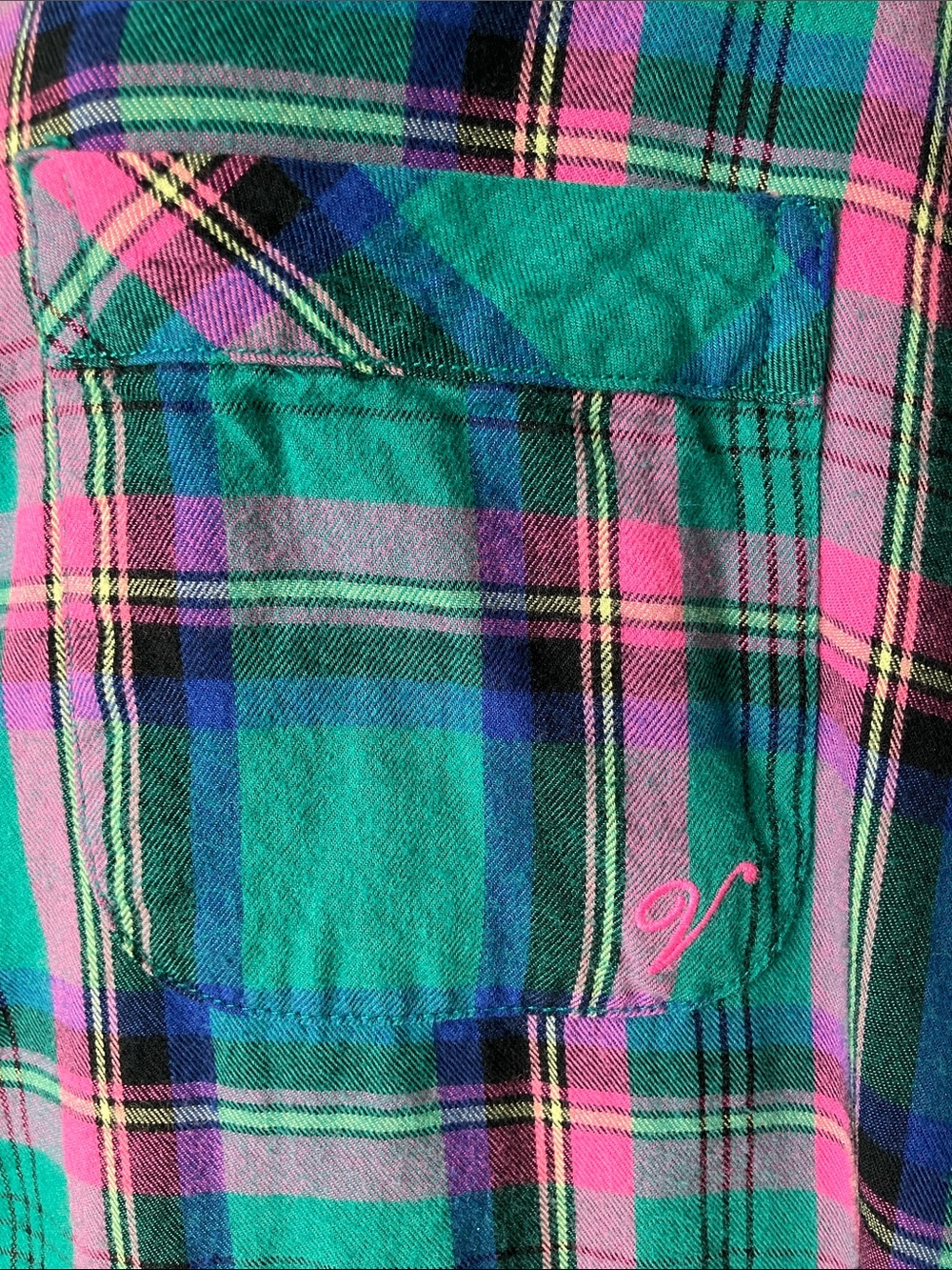 Victoria's Secret Pajama Sleep Shirt Bundle 2 Cotton Modal Plaid Women's Size M - Picture 7 of 15